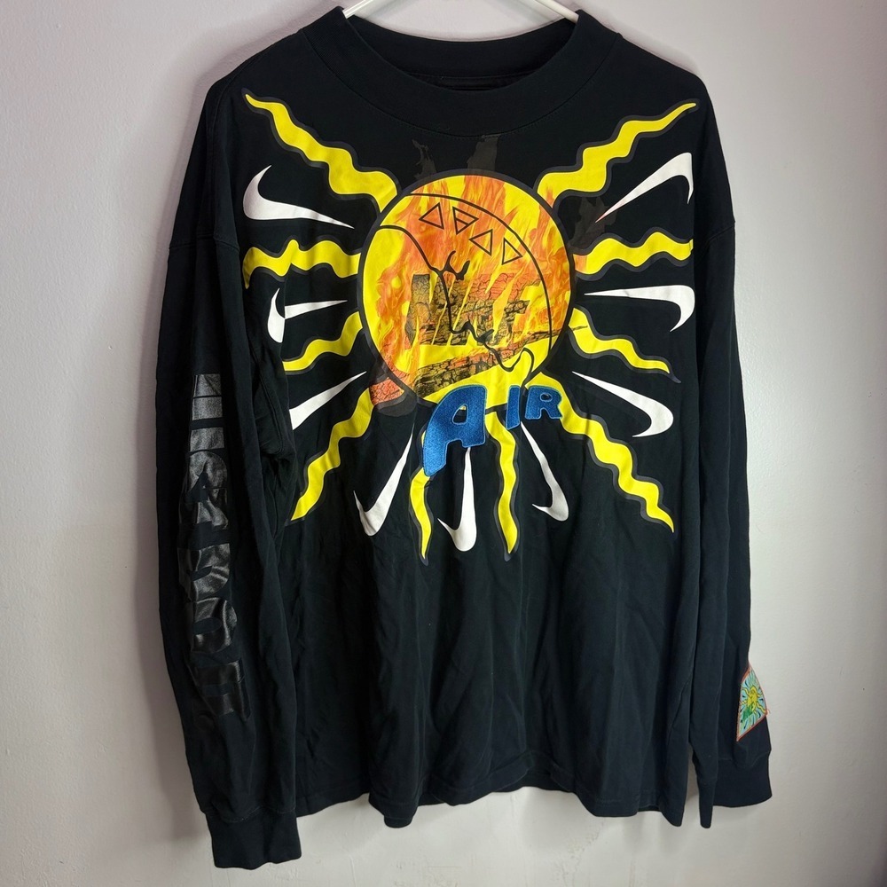 Nike x Travis Scott Sun Shirt Men's Long Sleeve in black size large - Picture 2 of 12